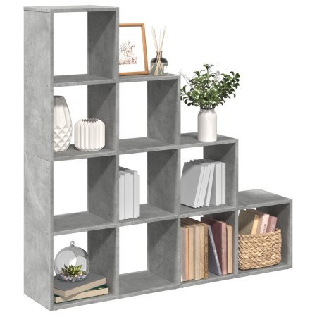 Librería divisora 4 niveles madera gris 131,5x29x131,5 cm de , Librerías y estanterías - Ref: Foro24-857970, Precio: 91,69 €,...