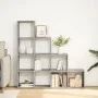 Librería divisora 4 niveles madera gris 131,5x29x131,5 cm de , Librerías y estanterías - Ref: Foro24-857970, Precio: 90,17 €,...