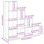Librería divisora 4 niveles madera gris 131,5x29x131,5 cm de , Librerías y estanterías - Ref: Foro24-857970, Precio: 91,69 €,...