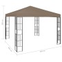 Cenador gris taupe 3x3 m de , Carpas y cenadores - Ref: Foro24-312257, Precio: 231,36 €, Descuento: %