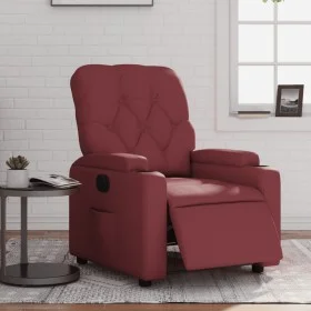 Sillón reclinable eléctrico de cuero sintético rojo tinto de , Sillones - Ref: Foro24-3204762, Precio: 250,87 €, Descuento: %