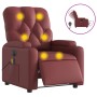 Sillón de masaje reclinable de cuero artificial rojo tinto de , Sillones - Ref: Foro24-3204769, Precio: 262,19 €, Descuento: %