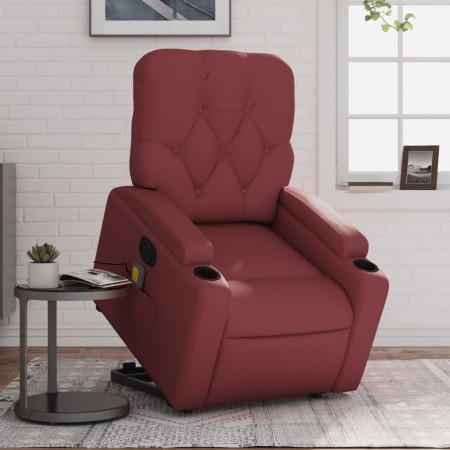 Sillón de masaje elevable eléctrico cuero artificial rojo tinto de , Sillones - Ref: Foro24-3204797, Precio: 327,98 €, Descue...