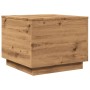 Mesa de centro con luces LED roble artisan 50x50x40 cm de , Mesas de centro - Ref: Foro24-857721, Precio: 70,71 €, Descuento: %