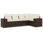 Set comedor de jardín 5 piezas y cojines ratán sintético marrón en Conjuntos de jardín | Comprar online en Foru.es