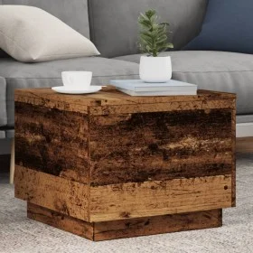 Mesa de centro con luces LED madera envejecida 50x50x40 cm de , Mesas de centro - Ref: Foro24-857720, Precio: 57,72 €, Descue...