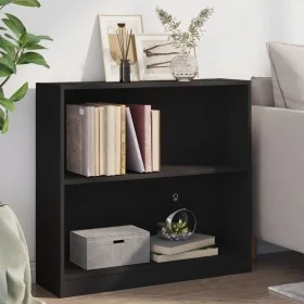 Estantería de madera contrachapada negro 80x24x75 cm de , Librerías y estanterías - Ref: Foro24-800892, Precio: 57,14 €, Desc...