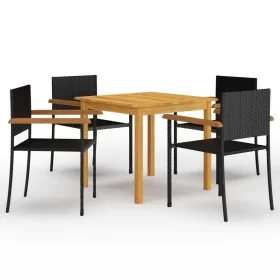 Juego de comedor para jardín 5 piezas negro de , Conjuntos de jardín - Ref: Foro24-3067715, Precio: 318,69 €, Descuento: %