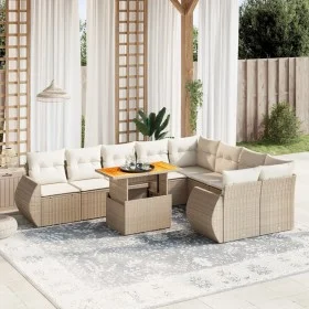 Juego de sofás jardín con cojines beige 10 pzas ratán sintético de , Conjuntos de jardín - Ref: Foro24-3272353, Precio: 817,7...