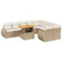 Juego de sofás jardín con cojines beige 10 pzas ratán sintético de , Conjuntos de jardín - Ref: Foro24-3272353, Precio: 714,9...