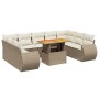 Juego de sofás jardín con cojines beige 10 pzas ratán sintético de , Conjuntos de jardín - Ref: Foro24-3272339, Precio: 714,9...