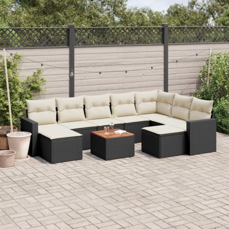 Set de sofás de jardín 10 pzas cojines ratán sintético negro de , Conjuntos de jardín - Ref: Foro24-3256735, Precio: 565,81 €...