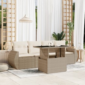 Juego de sofás jardín con cojines 5 pzas ratán sintético beige de , Conjuntos de jardín - Ref: Foro24-3268358, Precio: 392,51...