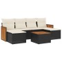 Set de comedor de jardín 7 pzas y cojines ratán sintético negro de , Conjuntos de jardín - Ref: Foro24-3260306, Precio: 390,5...