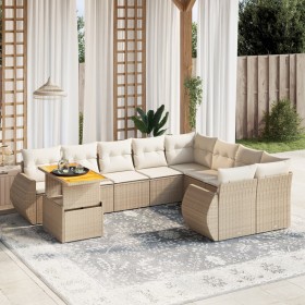 Juego de sofás jardín con cojines beige 10 pzas ratán sintético de , Conjuntos de jardín - Ref: Foro24-3272360, Precio: 714,9...
