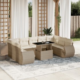 Juego de sofás jardín con cojines beige 10 pzas ratán sintético de , Conjuntos de jardín - Ref: Foro24-3268738, Precio: 782,5...