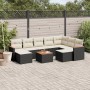 Set de sofás de jardín 10 pzas cojines ratán sintético negro de , Conjuntos de jardín - Ref: Foro24-3258948, Precio: 558,87 €...