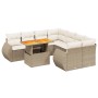 Set de sofás de jardín 9 pzas con cojines ratán sintético beige de , Conjuntos de jardín - Ref: Foro24-3272122, Precio: 666,6...