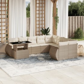 Juego de sofás jardín con cojines beige 10 pzas ratán sintético de , Conjuntos de jardín - Ref: Foro24-3268768, Precio: 782,5...