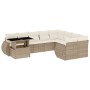 Juego de sofás jardín con cojines beige 10 pzas ratán sintético de , Conjuntos de jardín - Ref: Foro24-3268768, Precio: 782,5...