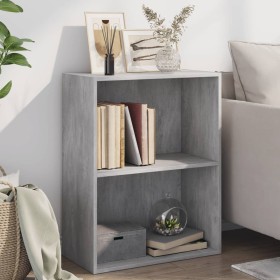 Estantería 2 niveles contrachapada gris hormigón 60x30x76,5cm de , Librerías y estanterías - Ref: Foro24-800967, Precio: 38,7...