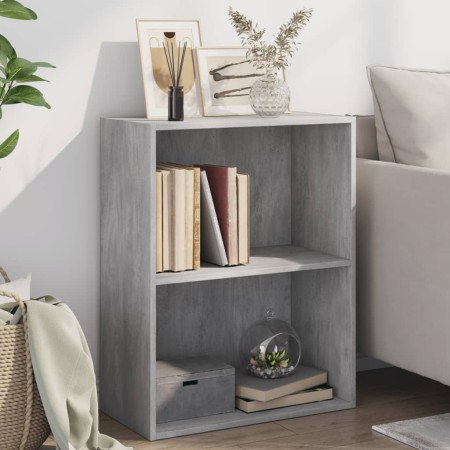 Estantería 2 niveles contrachapada gris hormigón 60x30x76,5cm de , Librerías y estanterías - Ref: Foro24-800967, Precio: 38,7...