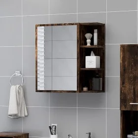 Armario con espejo baño madera roble ahumado 62,5x20,5x64 cm de , Tocadores de baño - Ref: Foro24-826351, Precio: 63,98 €, De...