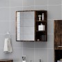 Armario con espejo baño madera roble ahumado 62,5x20,5x64 cm de , Tocadores de baño - Ref: Foro24-826351, Precio: 64,93 €, De...
