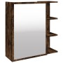 Armario con espejo baño madera roble ahumado 62,5x20,5x64 cm de , Tocadores de baño - Ref: Foro24-826351, Precio: 64,93 €, De...