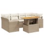 Set sofás de jardín 7 piezas y cojines ratán sintético beige de , Conjuntos de jardín - Ref: Foro24-3271212, Precio: 515,54 €...