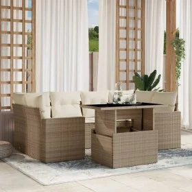 Set sofás de jardín 7 piezas y cojines ratán sintético beige by , Garden sets - Ref: Foro24-3267128, Price: 543,07 €, Discoun...