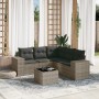 Set de muebles de jardín 6 pzas y cojines ratán sintético gris en Conjuntos de jardín | Comprar online en Foru.es
