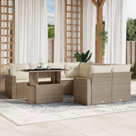 Set de sofás de jardín 9 pzas con cojines ratán sintético beige de , Conjuntos de jardín - Ref: Foro24-3267168, Precio: 640,2...