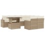 Set de sofás de jardín 9 pzas con cojines ratán sintético beige de , Conjuntos de jardín - Ref: Foro24-3267168, Precio: 640,2...