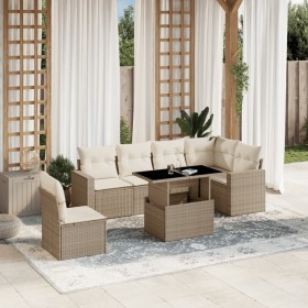 Set sofás de jardín 7 piezas y cojines ratán sintético beige de , Conjuntos de jardín - Ref: Foro24-3267308, Precio: 501,30 €...