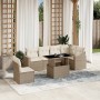 Set sofás de jardín 7 piezas y cojines ratán sintético beige de , Conjuntos de jardín - Ref: Foro24-3267308, Precio: 501,30 €...