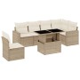 Set sofás de jardín 7 piezas y cojines ratán sintético beige de , Conjuntos de jardín - Ref: Foro24-3267308, Precio: 501,30 €...