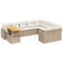 Juego de sofás jardín con cojines beige 10 pzas ratán sintético de , Conjuntos de jardín - Ref: Foro24-3271478, Precio: 679,6...