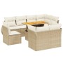 Set de sofás de jardín 9 pzas con cojines ratán sintético beige de , Conjuntos de jardín - Ref: Foro24-3272290, Precio: 773,1...