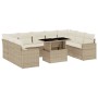 Juego de sofás jardín con cojines beige 10 pzas ratán sintético de , Conjuntos de jardín - Ref: Foro24-3267478, Precio: 689,5...