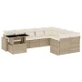 Juego de sofás jardín con cojines beige 10 pzas ratán sintético de , Conjuntos de jardín - Ref: Foro24-3267508, Precio: 689,5...