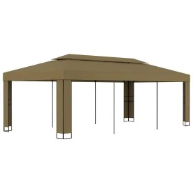 Cenador con doble techo gris taupe 3x6 m 180 g/m² de , Carpas y cenadores - Ref: Foro24-312219, Precio: 329,92 €, Descuento: %
