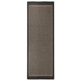 Alfombra de exterior de tejido plano marrón oscuro 80x250 cm de , Alfombras - Ref: Foro24-340842, Precio: 42,11 €, Descuento: %