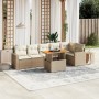 Set sofás de jardín 7 piezas y cojines ratán sintético beige de , Conjuntos de jardín - Ref: Foro24-3271324, Precio: 486,44 €...
