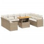Juego de sofás jardín con cojines beige 10 pzas ratán sintético de , Conjuntos de jardín - Ref: Foro24-3271457, Precio: 679,6...