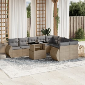 Juego de sofás jardín con cojines beige 10 pzas ratán sintético de , Conjuntos de jardín - Ref: Foro24-3268759, Precio: 700,3...