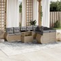 Juego de sofás jardín con cojines beige 10 pzas ratán sintético de , Conjuntos de jardín - Ref: Foro24-3268759, Precio: 700,3...