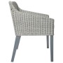 Silla de comedor con cojín ratán natural gris en Sillas de comedor | Comprar online en Foru.es