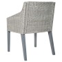 Silla de comedor con cojín ratán natural gris en Sillas de comedor | Comprar online en Foru.es