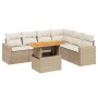 Set sofás de jardín 7 piezas y cojines ratán sintético beige de , Conjuntos de jardín - Ref: Foro24-3271331, Precio: 486,44 €...